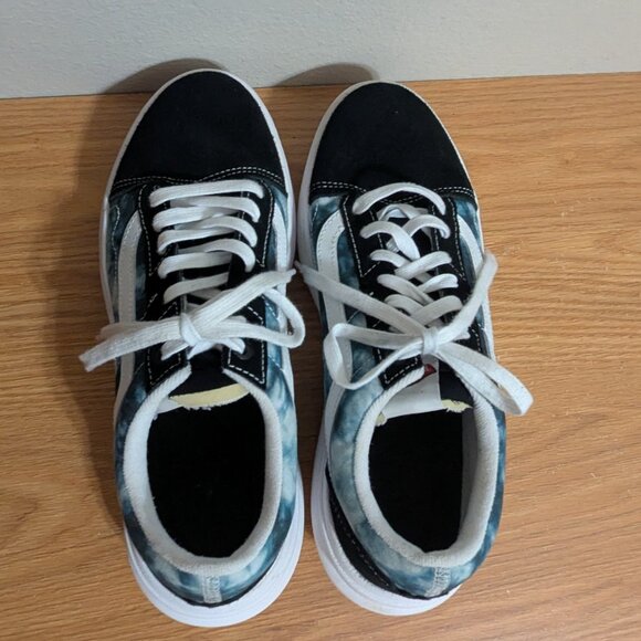 Vans Old Skool Overt Cc Black & Blue Tie-Dye PLATFORM Sneaker Shoes Size 10.5/12 - Picture 7 of 10